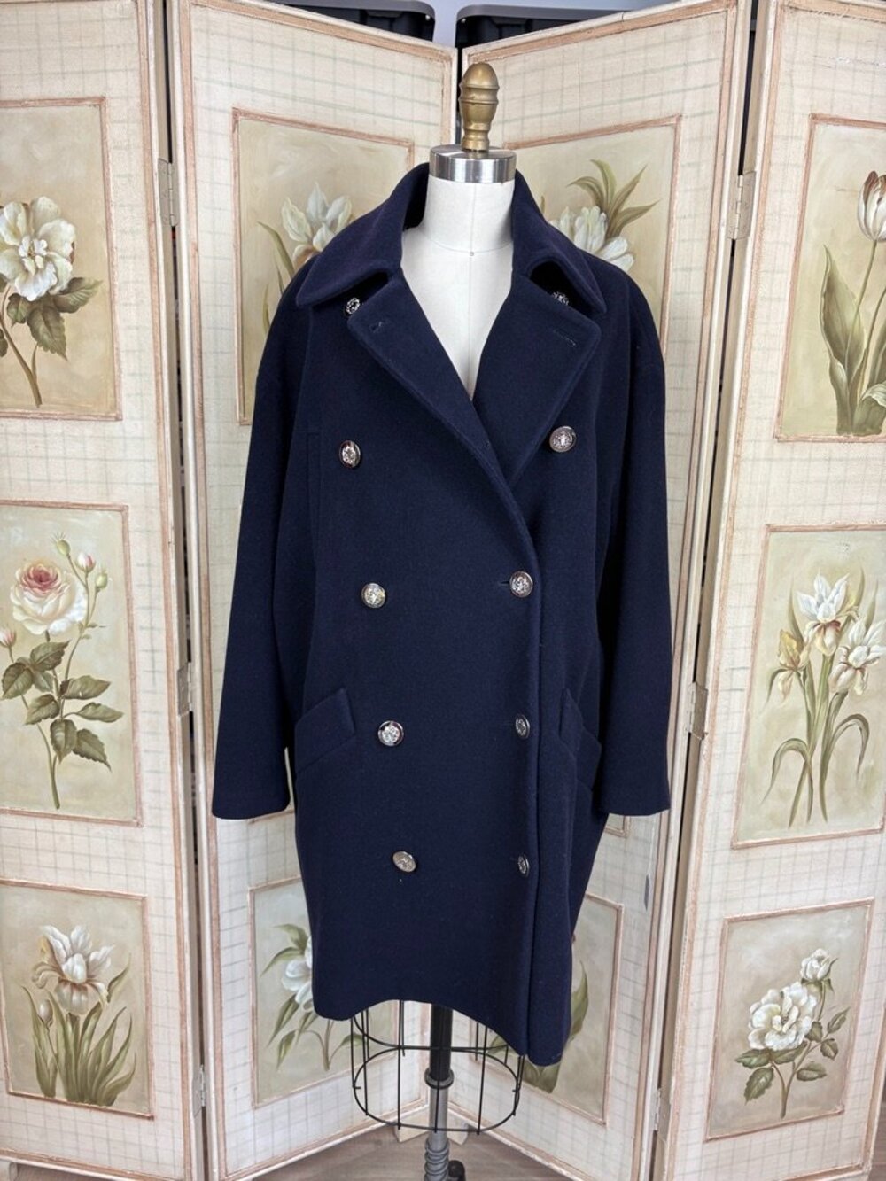 Vintage Ports Dark Navy Double Breasted Coat